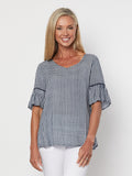 V Neck Check Top