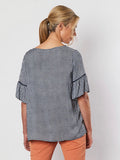 V Neck Check Top