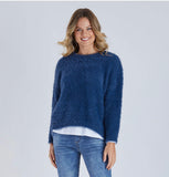 Indigo Fluffy Knit