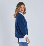 Indigo Fluffy Knit