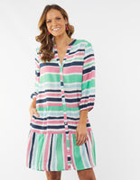 Margarita Stripe Button Dress