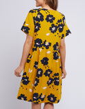Upscale Floral Button Dress